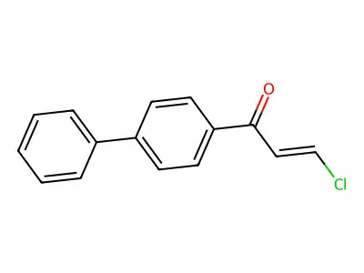 (2E)-1-biphenyl-4-yl-3-chloroprop-2-en-1-one structure