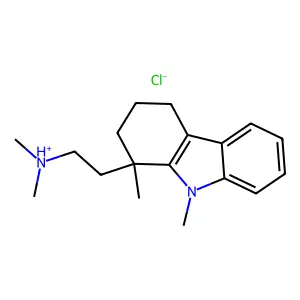 Carbazole-1-ethylamine, 1,2,3,4-tetrahydro-N,N,1,9-tetramethyl-, hydrochloride structure