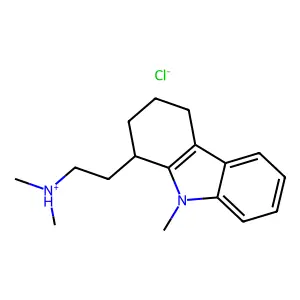 Carbazole-1-ethylamine, 1,2,3,4-tetrahydro-N,N,9-trimethyl-, hydrochloride structure