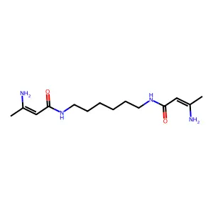 N,N'-Hexane-1,6-diylbis[3-amino-2-butenamide] structure