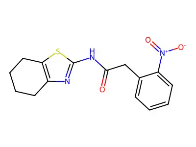 2-(2-nitrophenyl)-N-(4,5,6,7-tetrahydro-1,3-benzothiazol-2-yl)acetamide structure