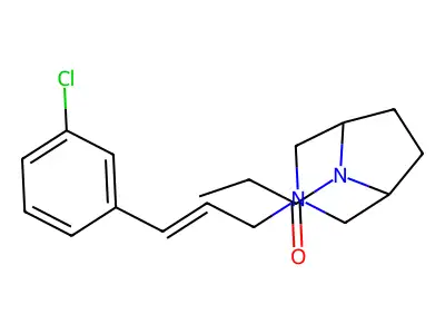 3-[3-(M-chlorophenyl)allyl]-8-propionyl-3,8-diazabicyclo[3.2.1]octane structure