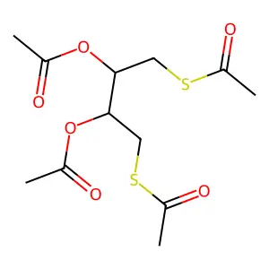 Ethanethioic acid, S1,S1'-((2R,3R)-2,3-bis(acetyloxy)-1,4-butanediyl) ester structure