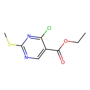 4-Chloro-2-(methylthio)pyrimidine-5-carboxylic acid ethyl ester structure
