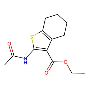 2-Acetylamino-4,5,6,7-tetrahydrobenzothiophene-3-carboxylic acid ethyl ester structure