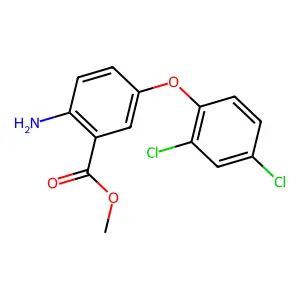 Benzoic acid, 2-amino-5-(2,4-dichlorophenoxy)-, methyl ester structure