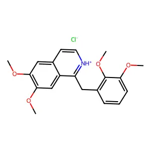 Isoquinoline, 6,7-dimethoxy-1-(2,3-dimethoxybenzyl)-, hydrochloride structure