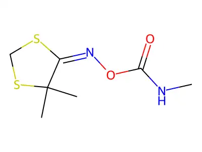 [(5,5-dimethyl-1,3-dithiolan-4-ylidene)amino] N-methylcarbamate structure