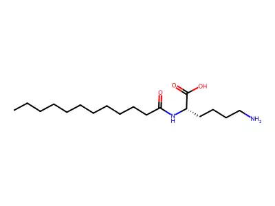 N2-(1-Oxododecyl)-L-lysine structure