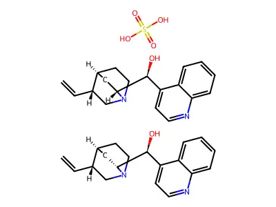 Bis((5-ethenyl-1-azoniabicyclo[2.2.2]octan-2-yl)-quinolin-4-ylmethanol);sulfate structure