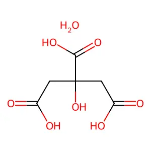 2-Hydroxy-1,2,3-propanetricarboxylic acid hydrate (1:1) structure