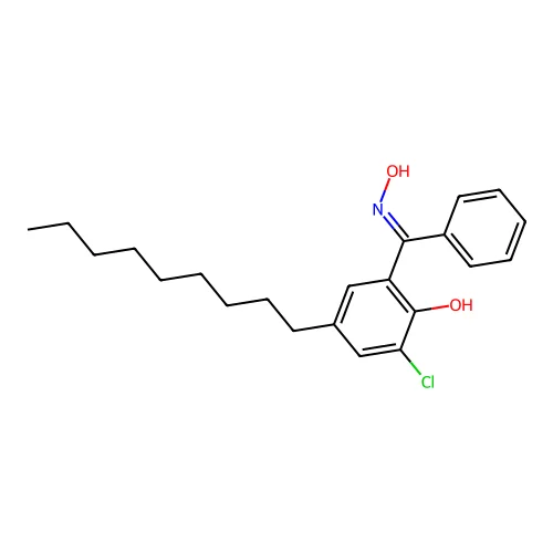2-Hydroxy-3-chloro-5-nonyl-benzophenone oxime structure