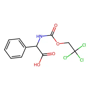 Phenyl(((2,2,2-trichloroethoxy)carbonyl)amino)acetic acid structure