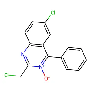 2-Chloromethyl-4-phenyl-6-chloroquinazoline 3-oxide structure