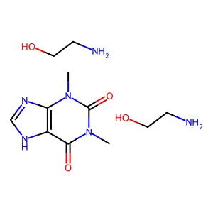 1,3-Dimethyl-3,9-dihydro-1H-purine-2,6-dione--2-aminoethan-1-ol (1/2) structure