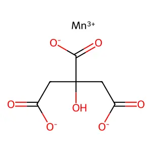 1,2,3-Propanetricarboxylic acid, 2-hydroxy-, manganese(3+) salt (1:1) structure