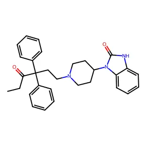 1,3-Dihydro-1-(1-(4-oxo-3,3-diphenylhexyl)-4-piperidinyl)-2H-benzimidazol-2-one structure