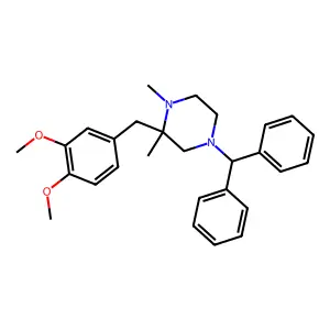 1-Diphenylmethyl-3-methyl-3-(3,4-dimethoxybenzyl)-4-methyl-piperazine structure