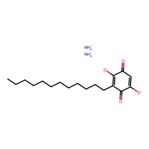 3-dodecyl-2,5-dihydroxy-1,4-benzoquinone, diammonium salt structure