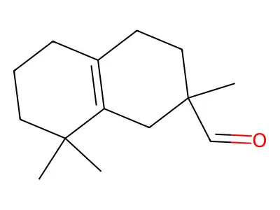 2-Naphthalenecarboxaldehyde, 1,2,3,4,5,6,7,8-octahydro-2,8,8-trimethyl- structure