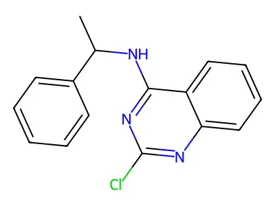 2-chloro-N-(1-phenylethyl)quinazolin-4-amine structure