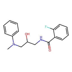 2-fluoro-N-(2-hydroxy-3-(methylphenylamino)propyl)benzamide structure