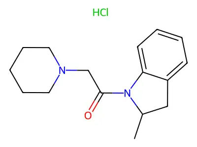 2-Methyl-1-piperidinoacetylindoline hydrochloride structure