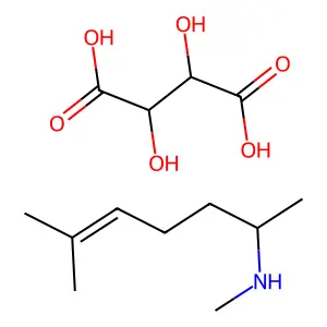 5-Hepten-2-amine, N,6-dimethyl-, (2R,3R)-2,3-dihydroxybutanedioate (1:1) structure