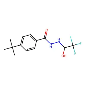 4-tert-butyl-N'-(2,2,2-trifluoro-1-hydroxyethyl)benzohydrazide structure