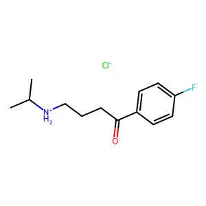 Butyrophenone, 4'-fluoro-4-(isopropylamino)-, hydrochloride structure