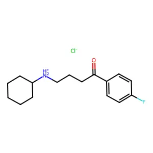 4-(Cyclohexylamino)-1-(4-fluorophenyl)butan-1-one--hydrogen chloride (1/1) structure