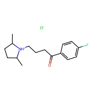 Butyrophenone, 4-(2,5-dimethyl-pyrrolidinyl)-4'-fluoro-, hydrochloride structure