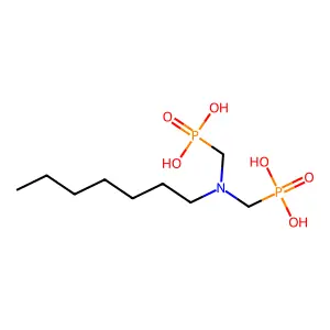 ((Heptylimino)bis(methylene))bisphosphonic acid structure