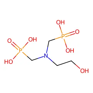 (((2-Hydroxyethyl)imino)dimethylene)diphosphonic acid structure