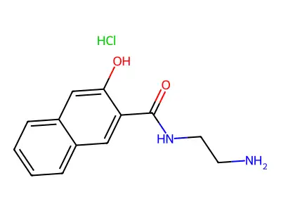 N-(2-Aminoethyl)-3-hydroxynaphthalene-2-carboxamide monohydrochloride structure