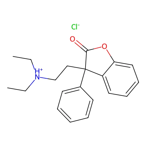 Diethyl-[2-(2-oxo-3-phenyl-1-benzofuran-3-yl)ethyl]azanium;chloride structure