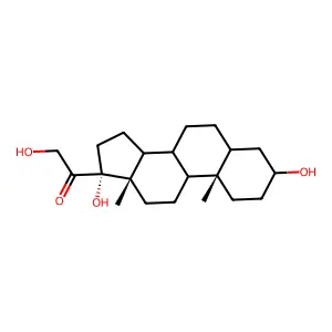3alpha,17,21-Trihydroxy-5alpha-pregnan-20-one structure