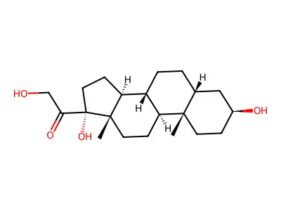 3beta,17,21-Trihydroxy-5beta-pregnan-20-one structure