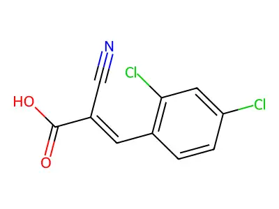 (2Z)-2-Cyano-3-(2,4-dichlorophenyl)acrylic acid structure