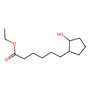 Ethyl 2-hydroxycyclopentanehexanoate structure
