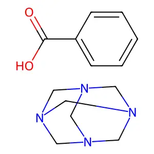 1,3,5,7-Tetraazatricyclo(3.3.1.13,7)decane, monobenzoate structure