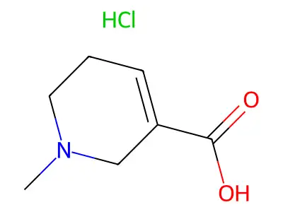 1-Methyl-1,2,3,6-tetrahydropyridin-1-ium-5-carboxylic acid;chloride structure