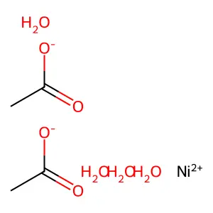 Nickel acetate tetrahydrate structure
