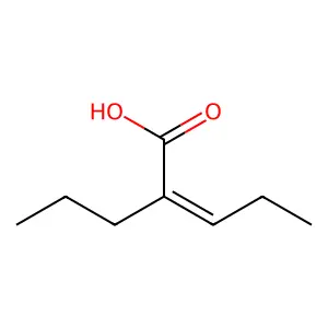 2-Propyl-2-pentenoic acid structure