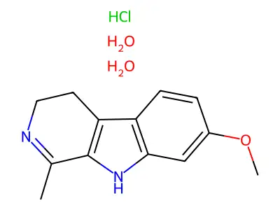 7-methoxy-1-methyl-4,9-dihydro-3H-pyrido[3,4-b]indol-9-ium chloride structure