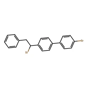 4-Bromo-4'-(1-bromo-2-phenylethyl)-1,1'-biphenyl structure