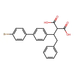 [1-(4'-Bromobiphenyl-4-yl)-2-phenylethyl]malonic acid structure
