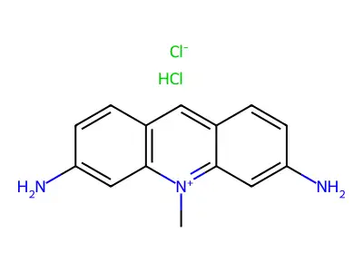 Acridinium, 3,6-diamino-10-methyl-, chloride, hydrochloride structure