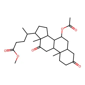 Methyl (5beta,7alpha)-7-acetoxy-3,12-dioxocholan-24-oate structure