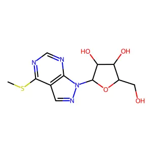 1 Beta-ribofuranosyl-4-(methylmercapto)pyrazolo(3,4-d)pyrimidine structure